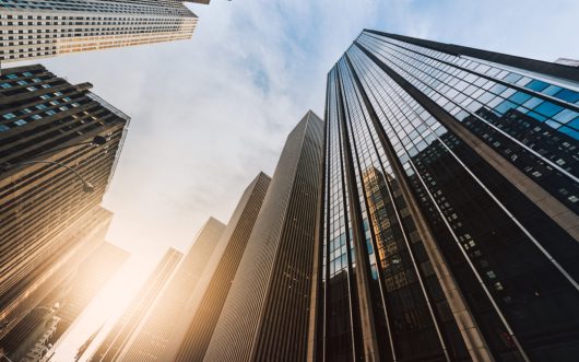 manhattan office building from below